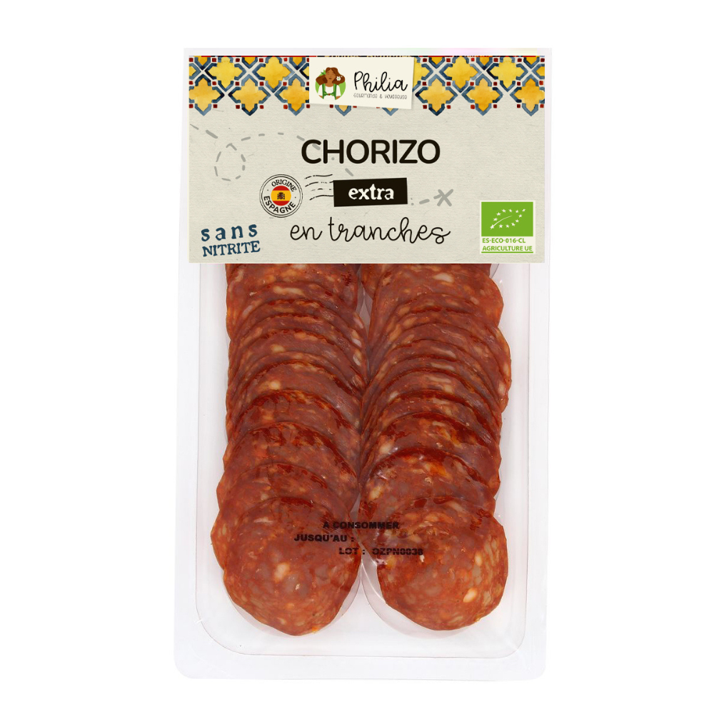Chorizo épicé en tranche sans nitrites bio