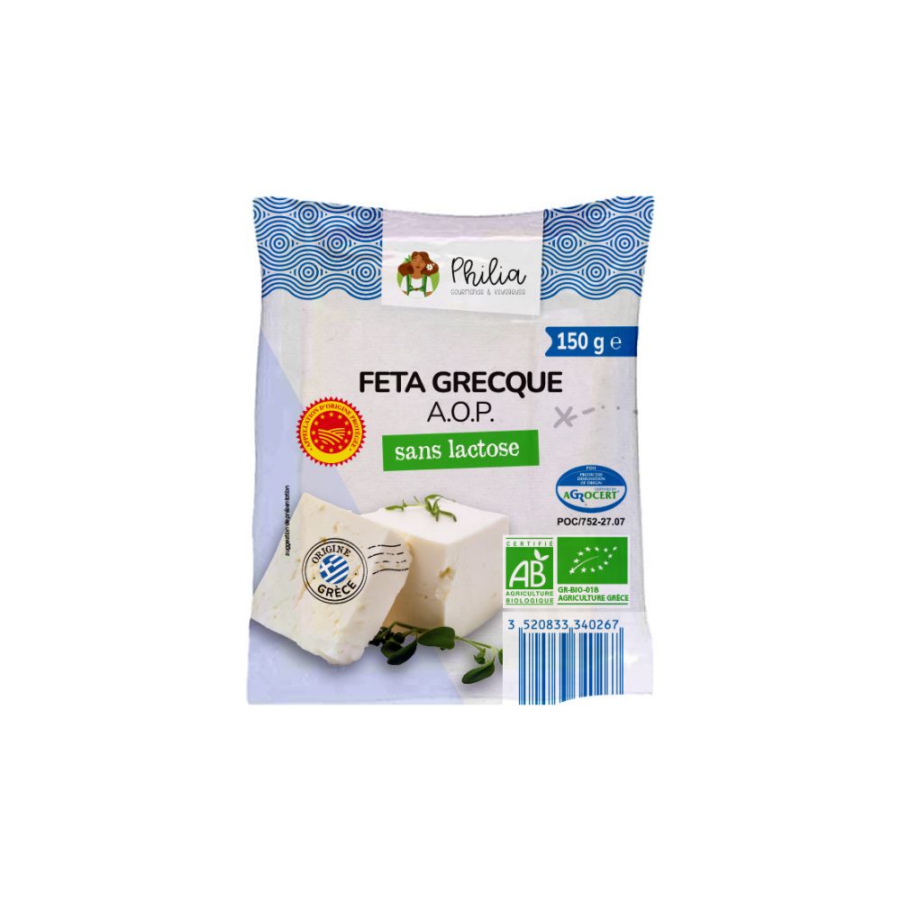 Feta grecque AOP bio sans lactose