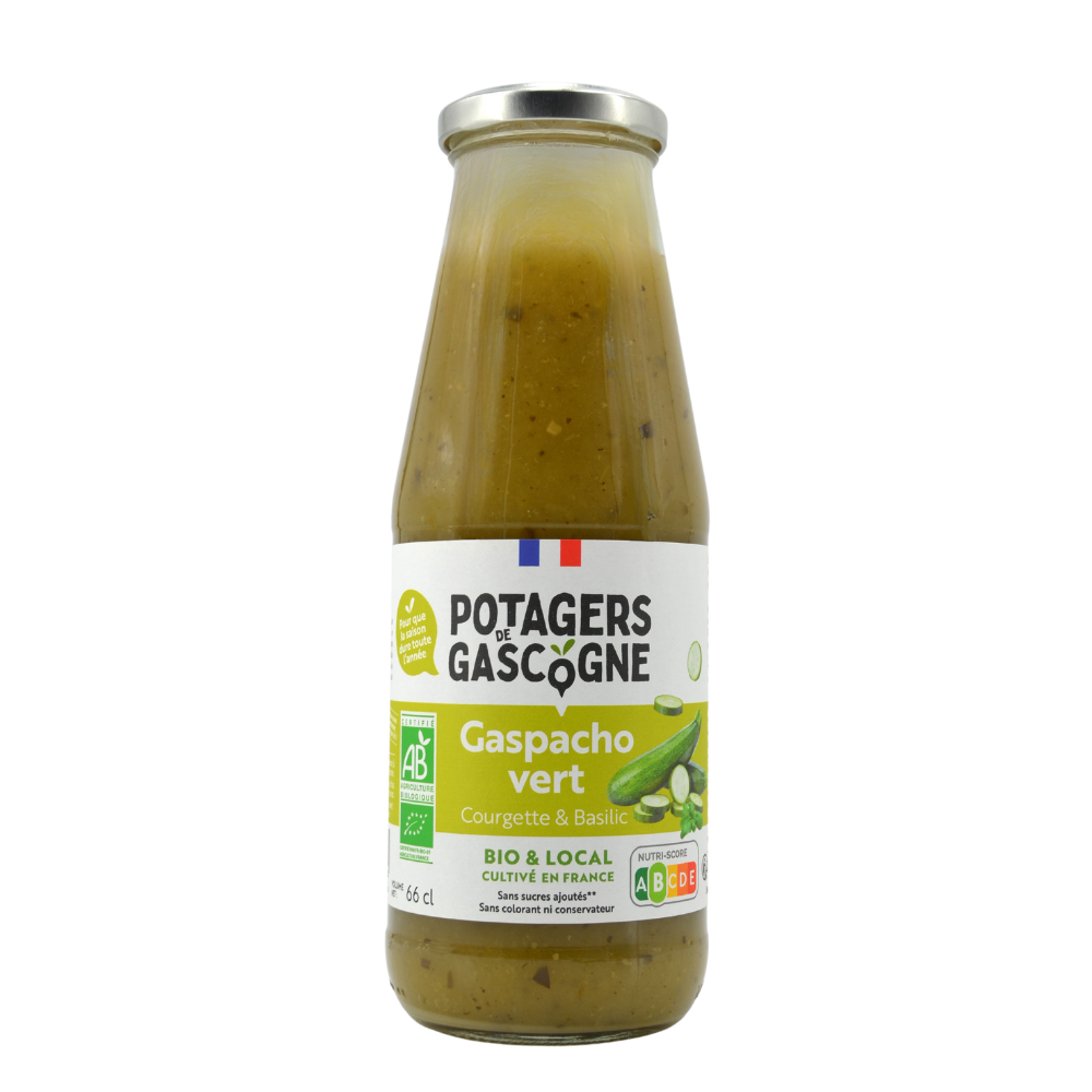Gaspacho vert à la courgette et au basilic