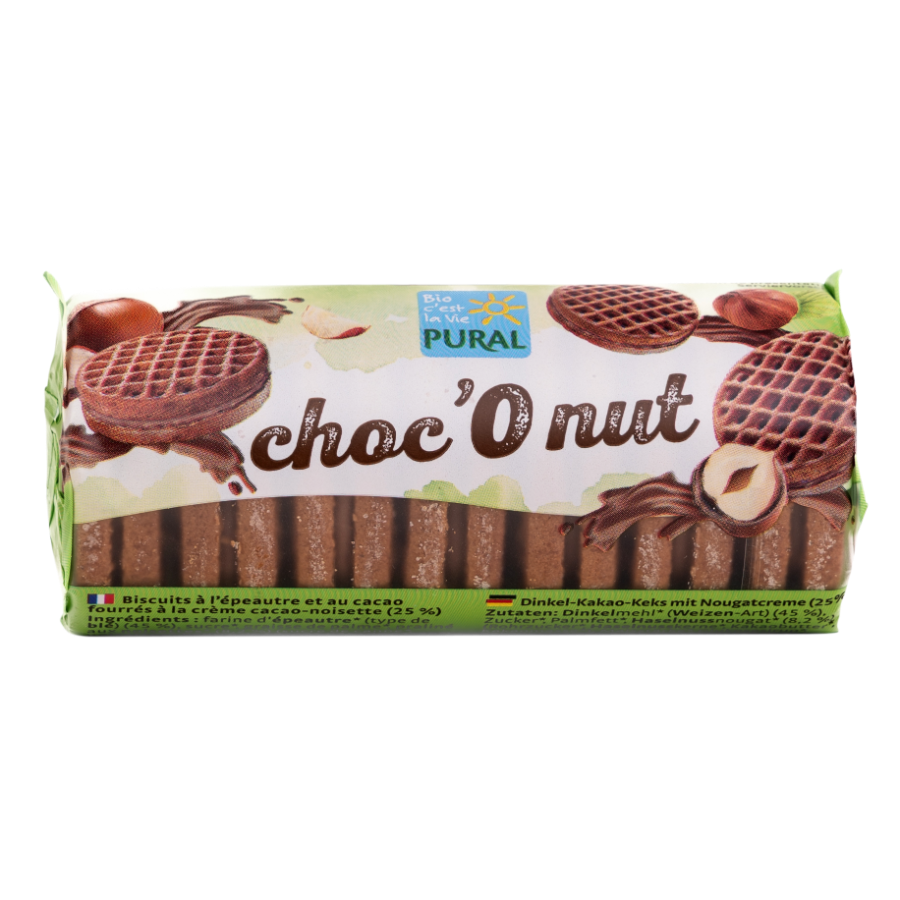 Bio Dinkel-Kakao Keks mit Nougat Creme