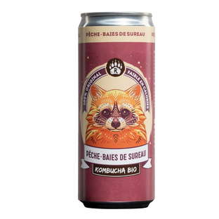 Kombucha pêche et baies de sureau bio