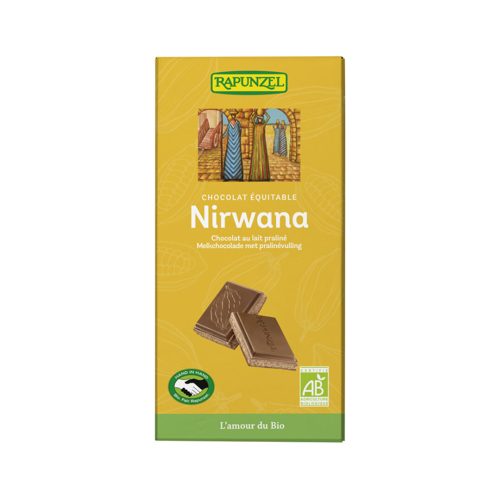 Chocolat lait fourré praliné “nirwana” bio et équitable