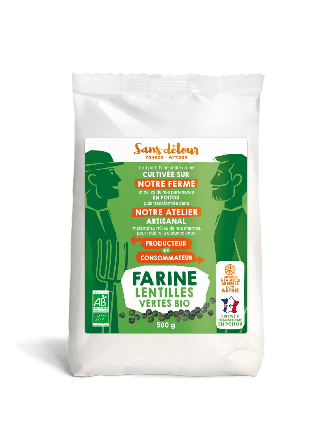 Farine de lentilles vertes bio