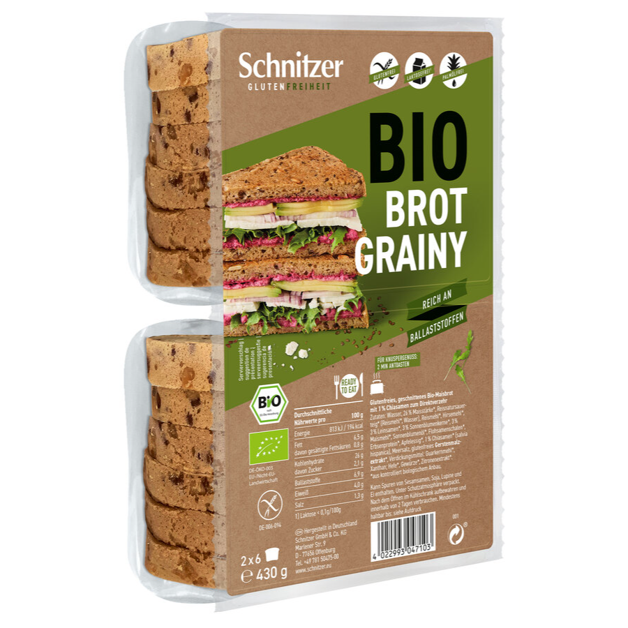 Bio Brot Grainy, glutenfrei