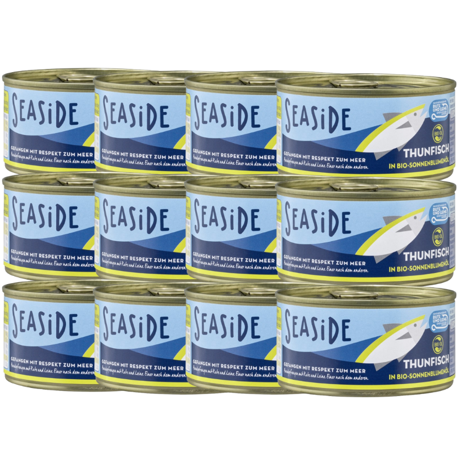 Thunfisch Filets in Bio-Sonnenblumenöl, Karton 12 Stk.