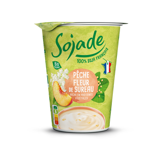 Dessert végétal soja pêche et fleur de sureau bio
