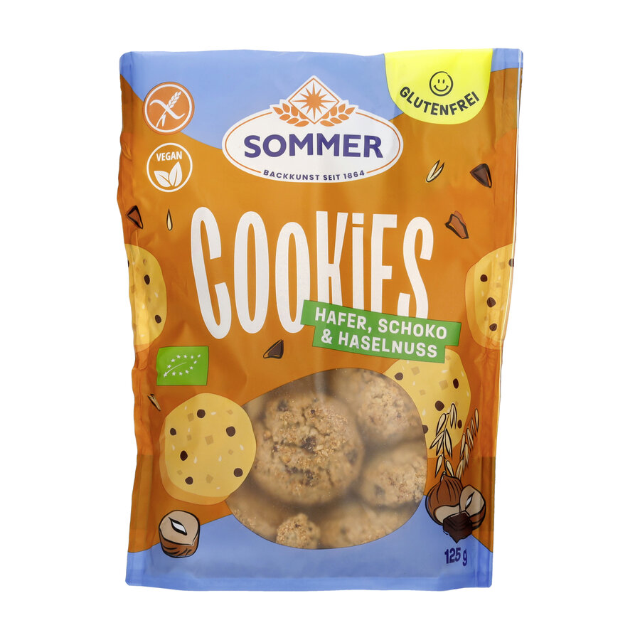 Bio Cookies Hafer, Schoko & Haselnuss, glutenfrei