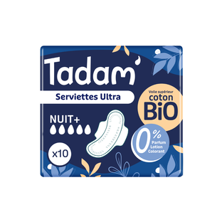 Serviettes Dermo-Sensitives Ultra Nuit + x 10