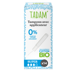 Tampons Dermo-Sensitifs Bio avec Applicateur Super x 14