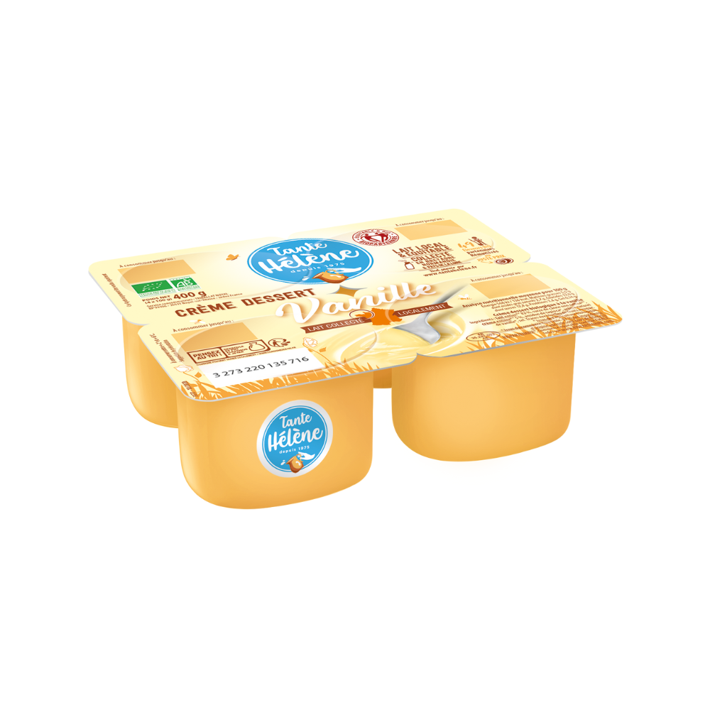 Crème dessert vanille bio et équitable x4