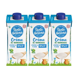 Crème Fraîche Légère De Normandie UHT 15%MG Bio - 3 X 20cL