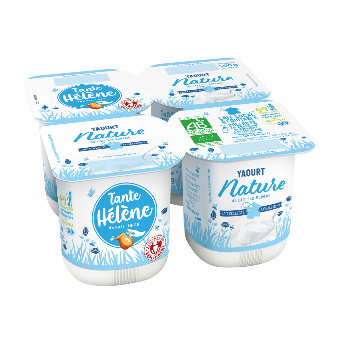 Yaourt nature bio et equitables x4