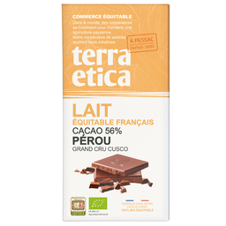 Chocolat Lait 56% Pérou Bio