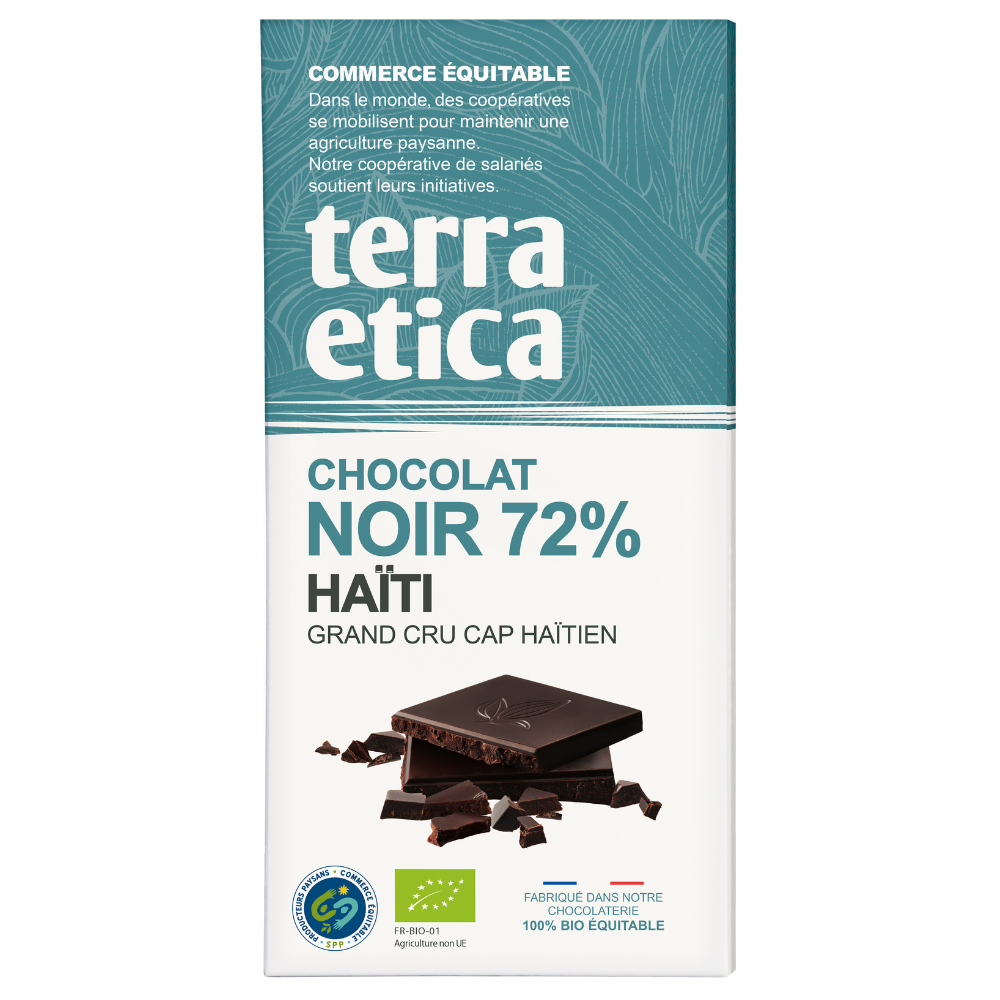 Chocolat noir 72% Haïti Pérou bio