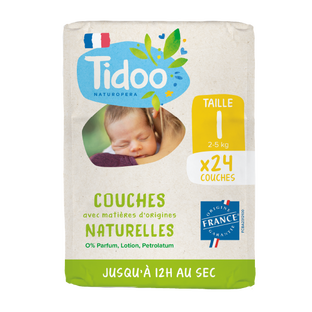 Couches Taille 1 (2-5kg) avec matières d'origine naturelle x 24