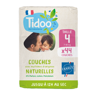 Couches taille 4 (7-18kg) avec matières d'origine naturelle x 44