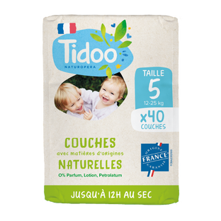 Couches Taille 5 (12-25kg) avec matières d'origine naturelle x 40