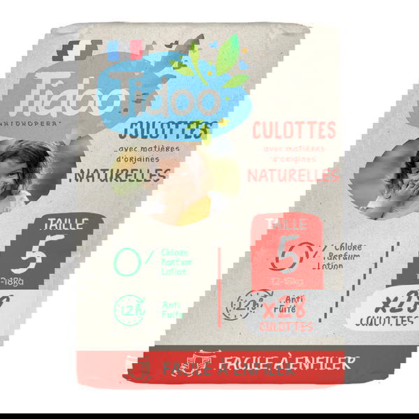 Culottes d'apprentissage T5 - (12-18kg) avec matières d'origine naturelle (cellulose) x 28