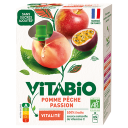 Gourdes Pomme Pêche Passion - Vitalité Bio x4