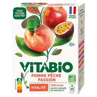 Gourdes Pomme Pêche Passion - Vitalité Bio x4