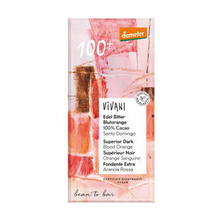 Bio Schokolade Edel Bitter Blutorange 100% Kakao, vegan