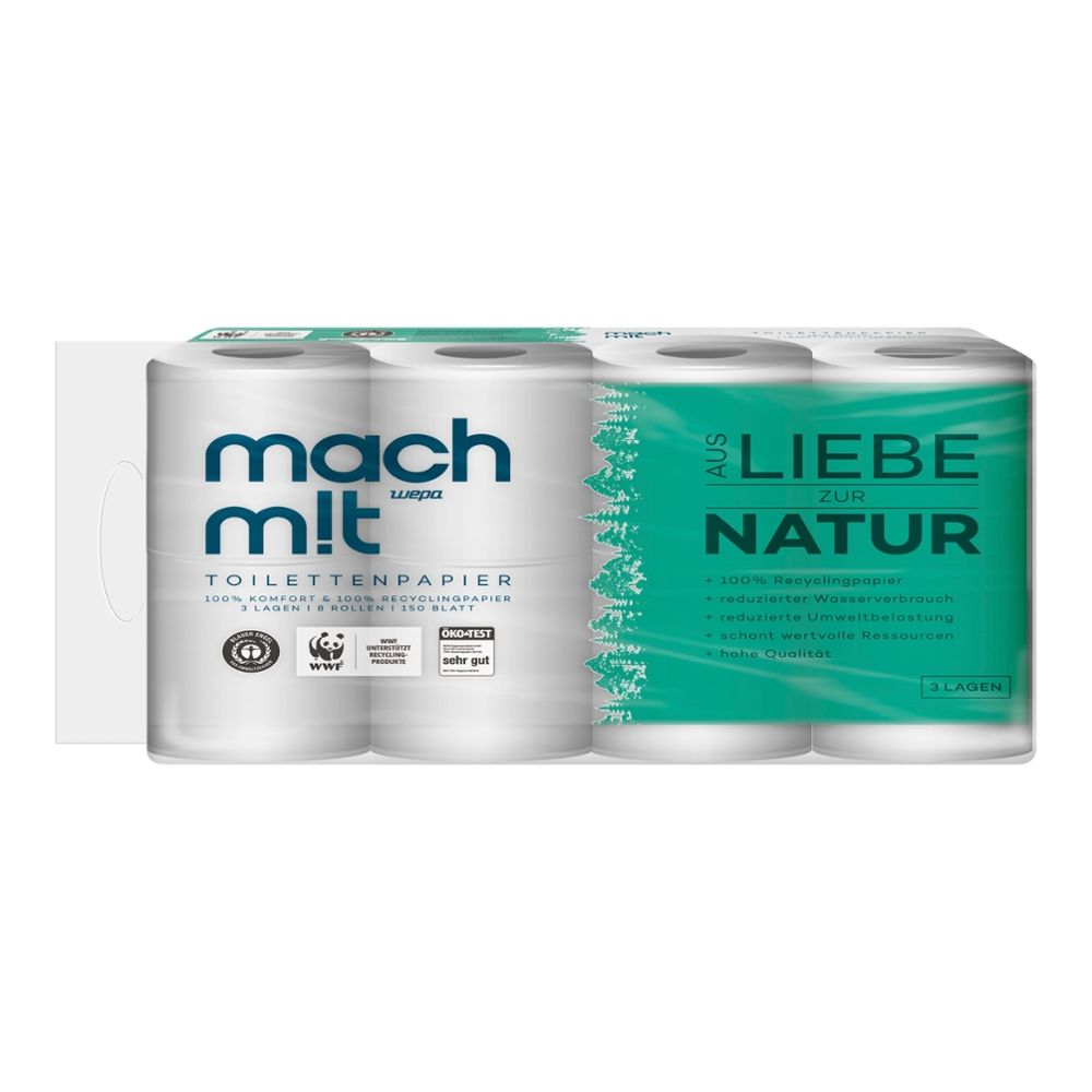 Toilettenpapier, 3-lagig, 8 Rollen