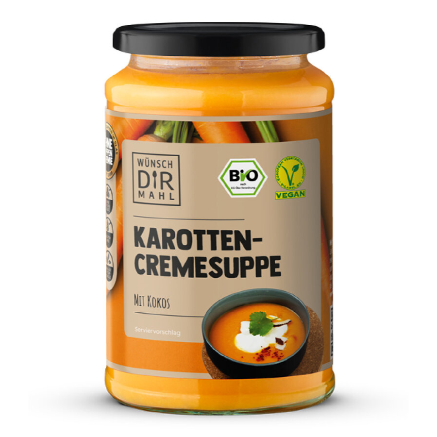 Bio Karottencremesuppe mit Kokos