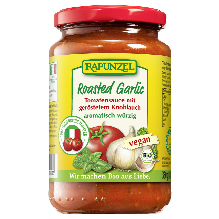 Bio Tomatensoße gerösteter Knoblauch